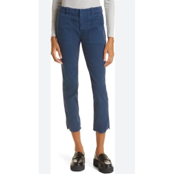 Nili Lotan Jenna Pant Mid Rise Made in NY Blue Cotton Women's size 6 - Picture 1 of 6